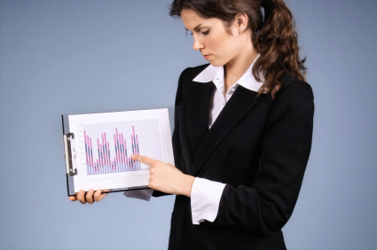 business woman presenting data