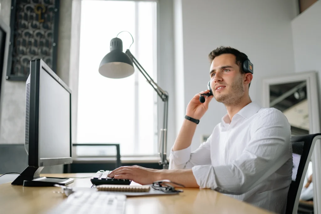 entrepreneur on a sales call