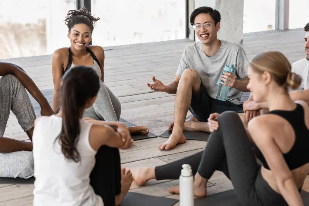 yoga studio students