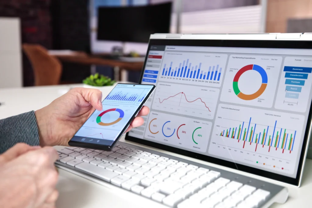 web analytics charts and data