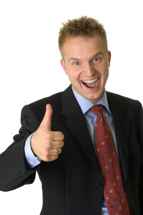businessman thumbs up
