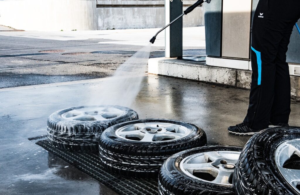 power washing of car tires