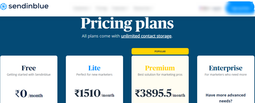 sendinblue pricing