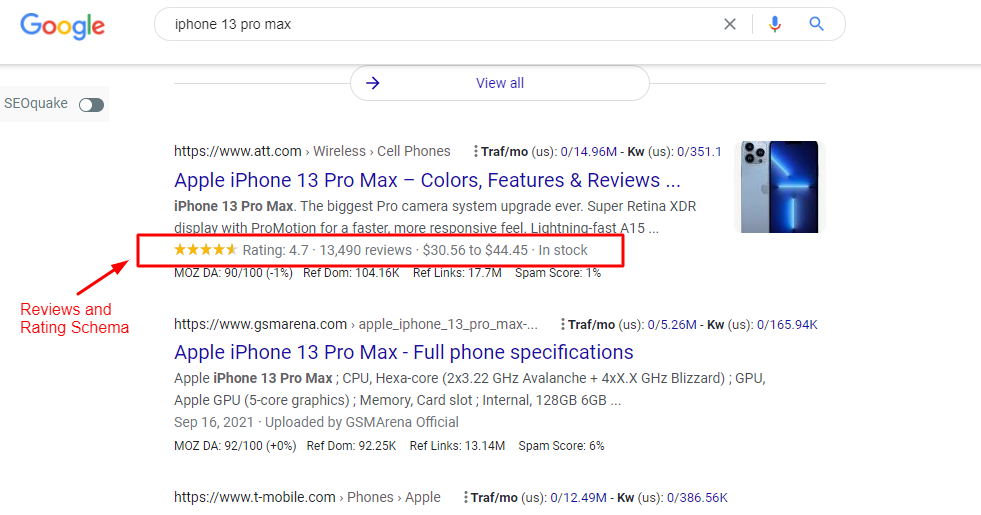 Reviews and Rating Schema