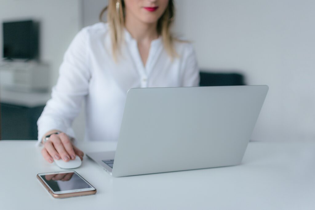 woman entrepreneur working on computer