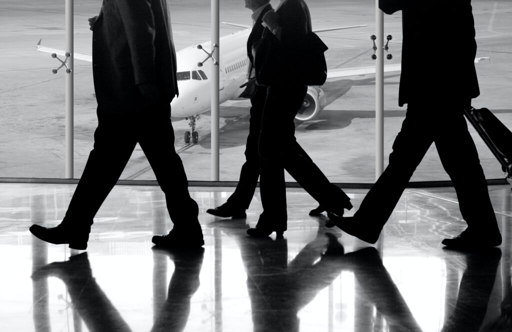 businessmen at the airport to travel