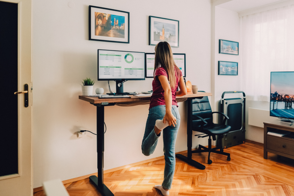 working with a standing desk