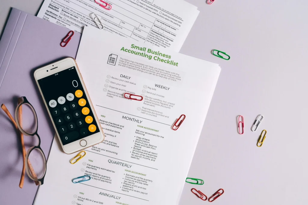 small business finances accounting checklist