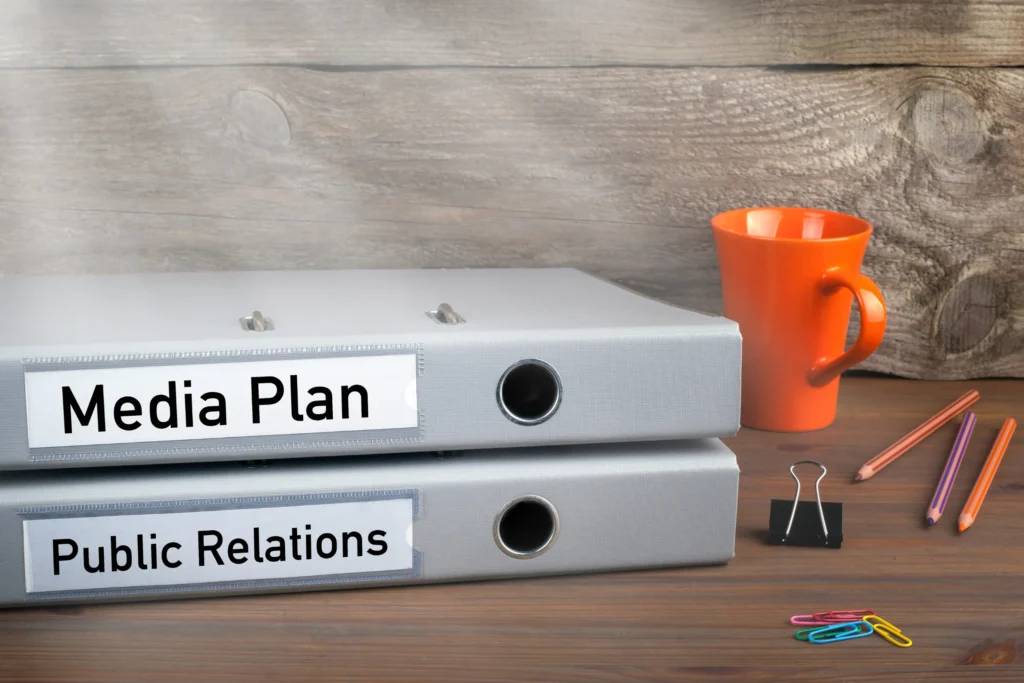public relations: PR and media plan