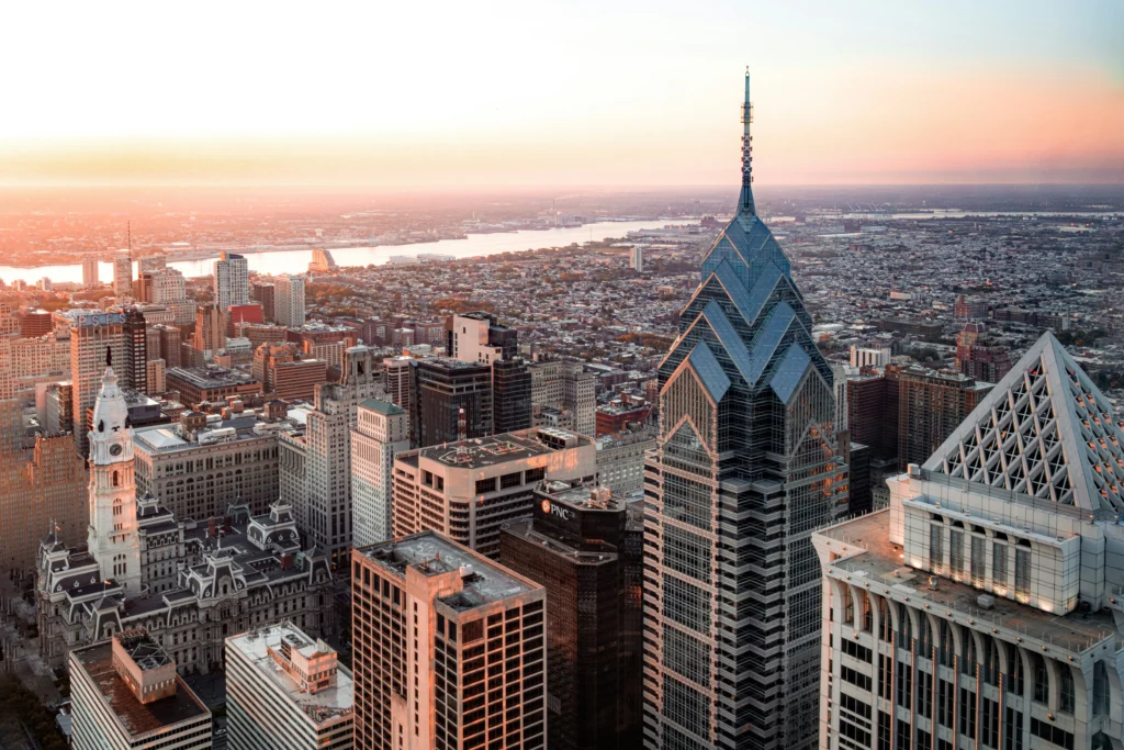 Aerial photo of buildings in Philadelphia, Pennsylvania