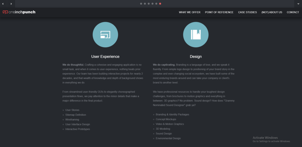 top web development company in the US: one inch punch