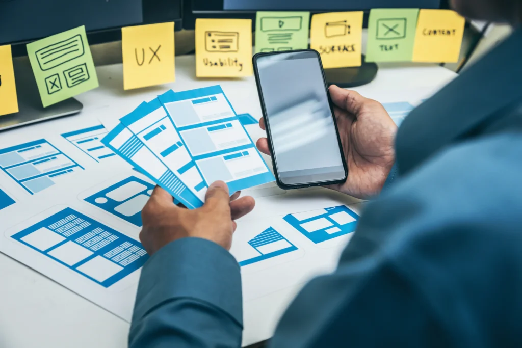 web designer considering user experience when designing a website