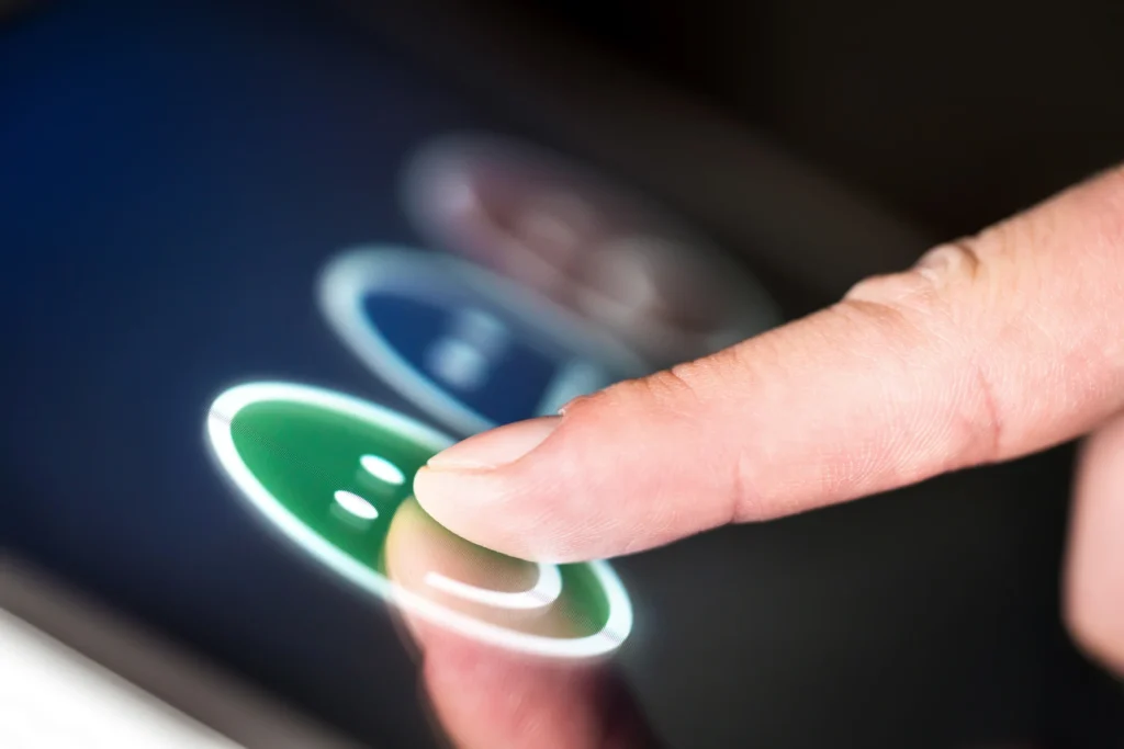 happy face feedback to indicate positive user experience