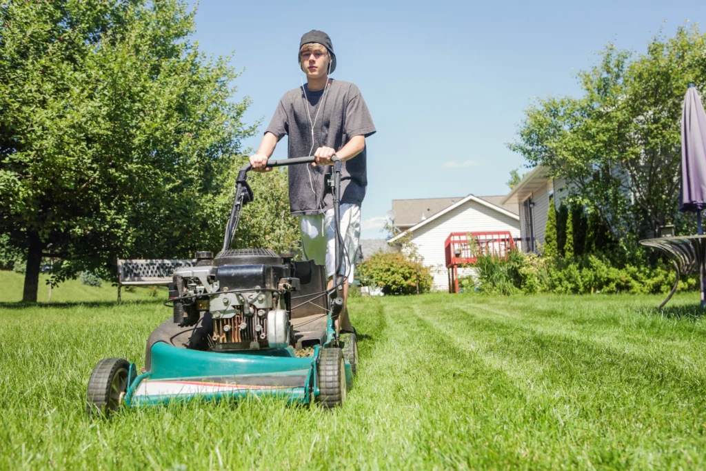 kids summer business ideas: lawn mowing
