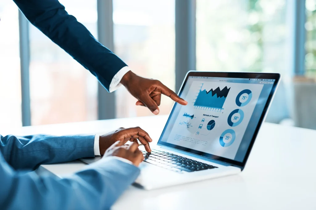 ERP system charts and graphs