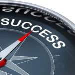 Compass pointing towards success direction.