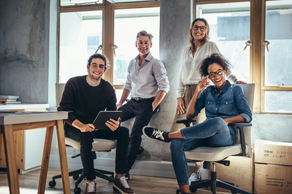 Group of successful team of professionals in an office.