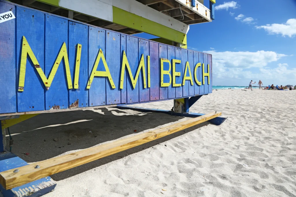 People on a beach in Miami